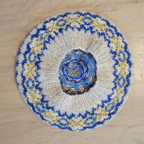 Handmade Multicolor Knit Beret Hat Slouchy Winter Toddler Child Star Winter - Picture 3 of 3